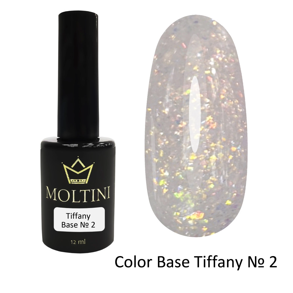 MOLTINI База цветная с хлопьями  Tiffany Base № 2. 12 мл.